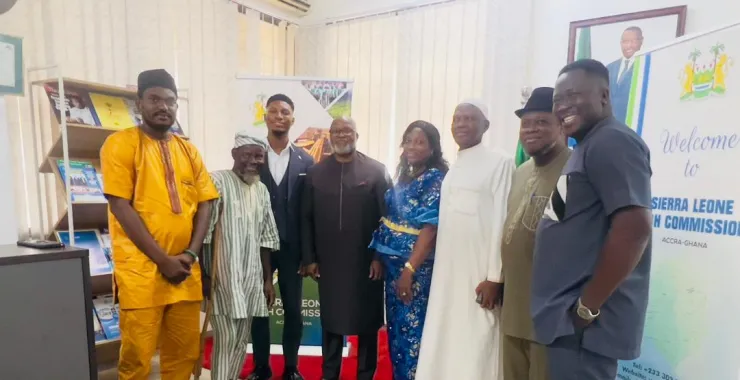 Sierra Leonean Association in Togo Executive, posed with High Commissioner Kaisamba